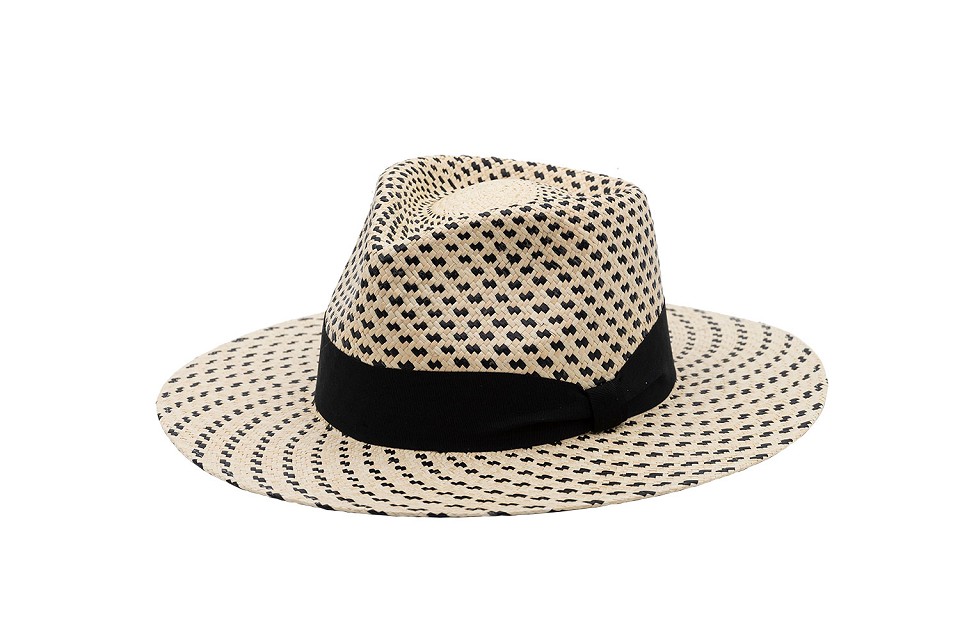 Foto Sombrero ala plana Panamá jaspeado